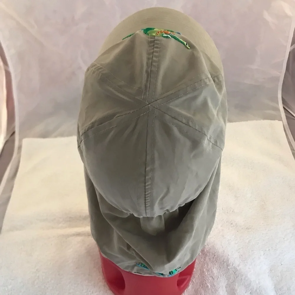 OK Embroidery Miami Beach Adjustable XS-S Alligator Art Neck Flap Beach Cap